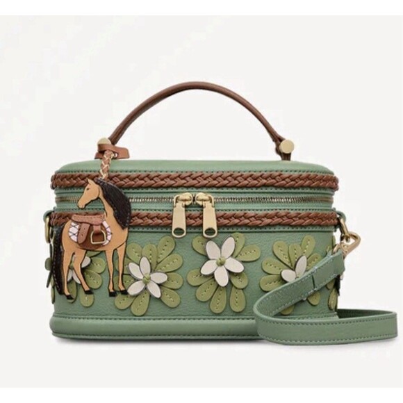 RADLEY LONDON Handbags - Radley London LUNAR NEW YEAR Zip Around Crossbody Bag Purse Green Leather NWT